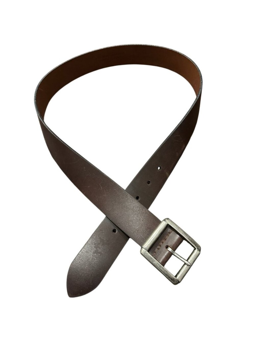 Unisex 34 Genuine Leather Belt Silver Buckle Made In India Minimalist Old Money